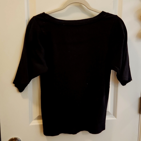 MAEVE by Anthropology black ribbed t-shirt. Great condition. Could fit size L - Picture 4 of 5